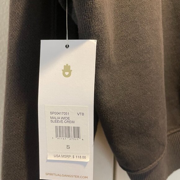 NEW Spiritual Gangster Malia Wide Sleeve Crew - Picture 2 of 3